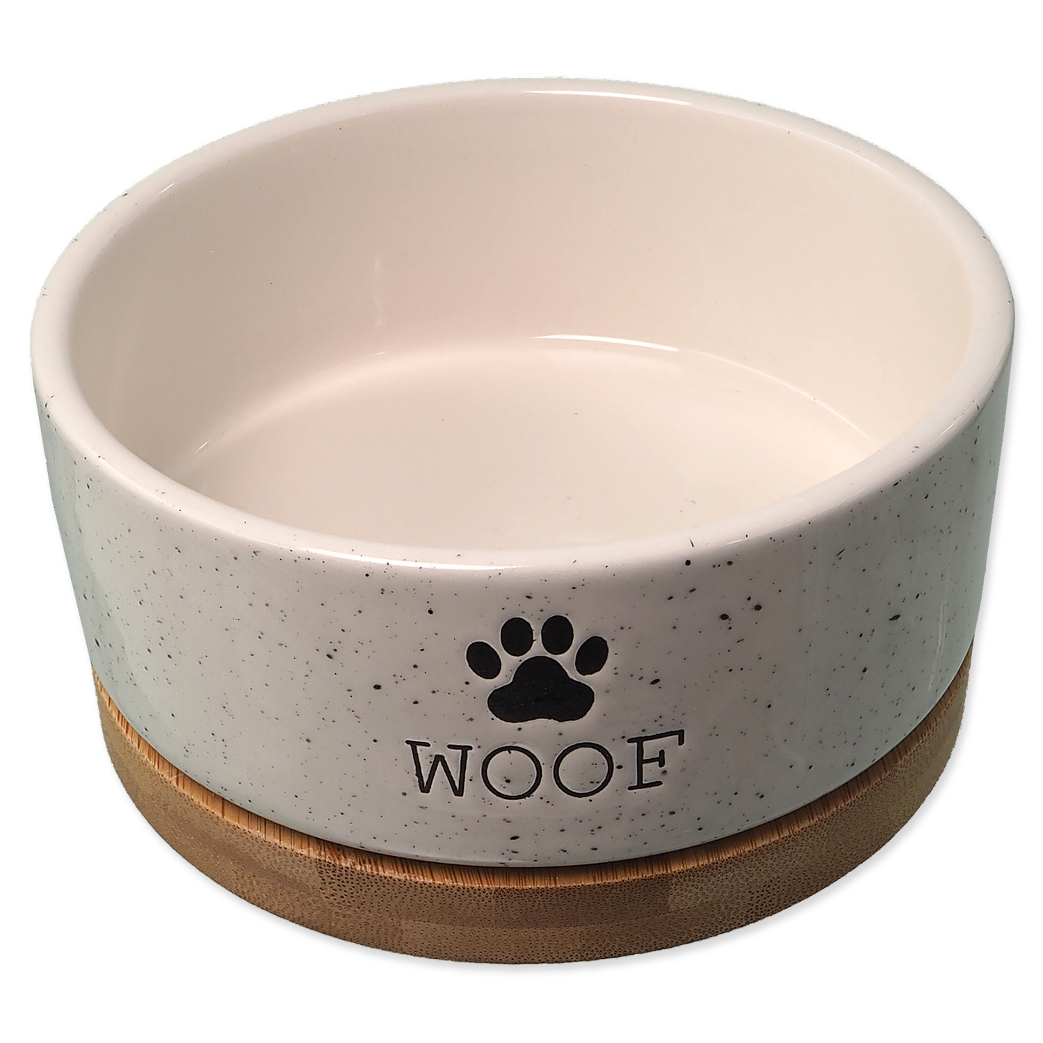 Keramická miska Dog Fantasy s podtáckem bílá 850ml