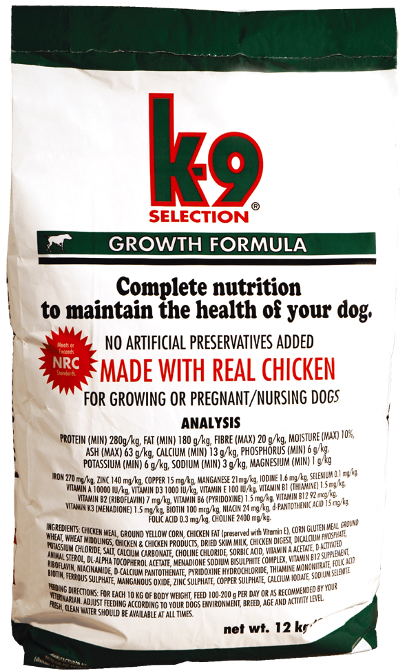 K-9 SELECTION GROWTH FORMULA 12 kg