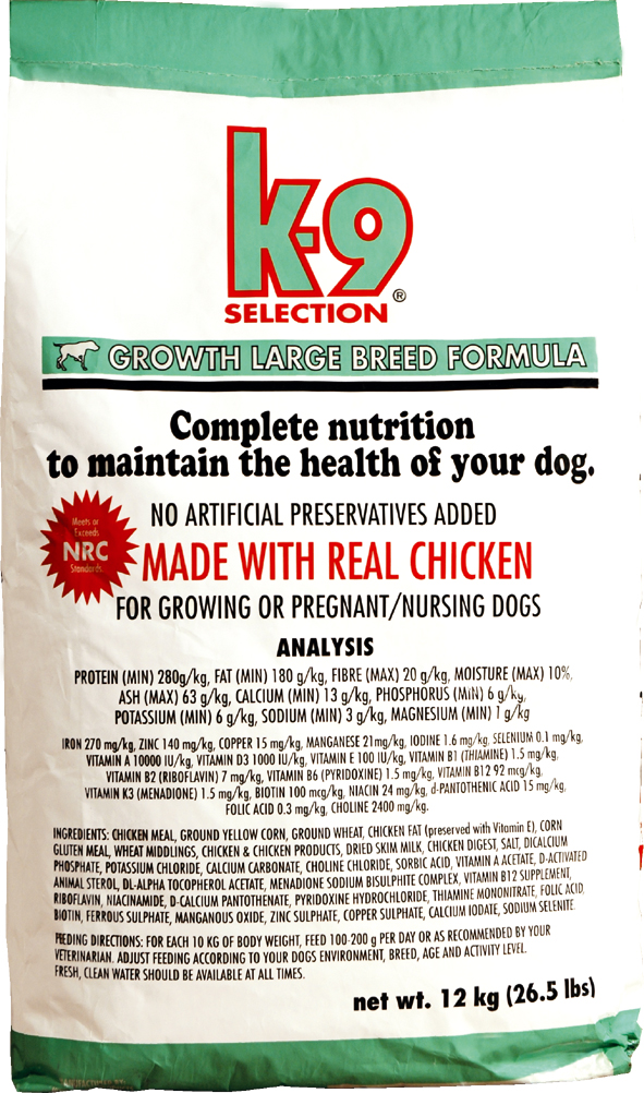 K-9 SELECTION GROWTH LARGE BREED FORMULA 12 kg