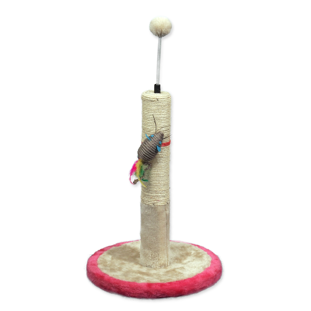 Škrabadlo MAGIC CAT Stella s hračkou béžovo-růžové 45 cm