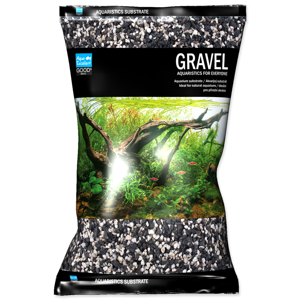 Drť AQUA EXCELLENT černá bílá 4-8 mm 3kg