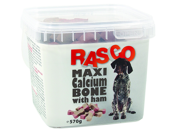 Pochoutka RASCO Dog kosti kalciové se šunkou 570g