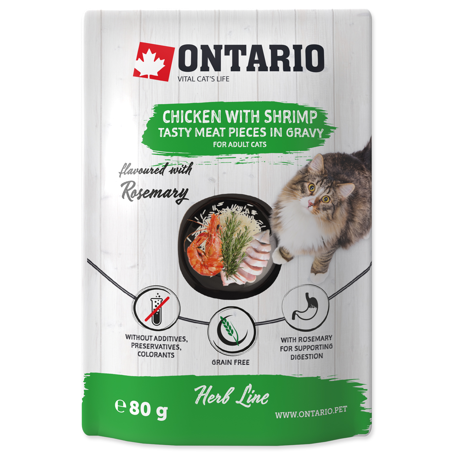 Ontario kapsička cat Herb - Chicken with Shrimps, Rice and Rosemary 80g