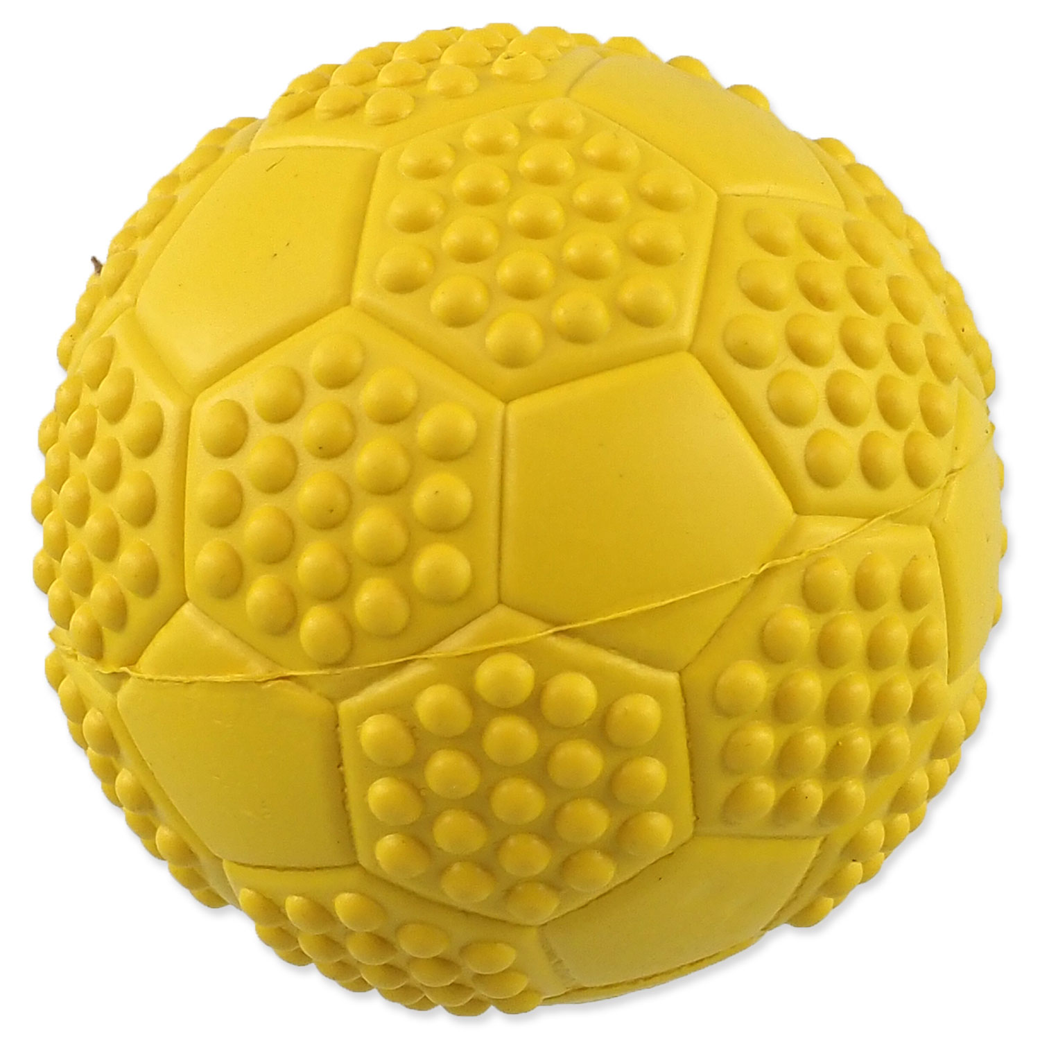 Míček DOG FANTASY fotbal s bodlinami pískací mix barev 7cm