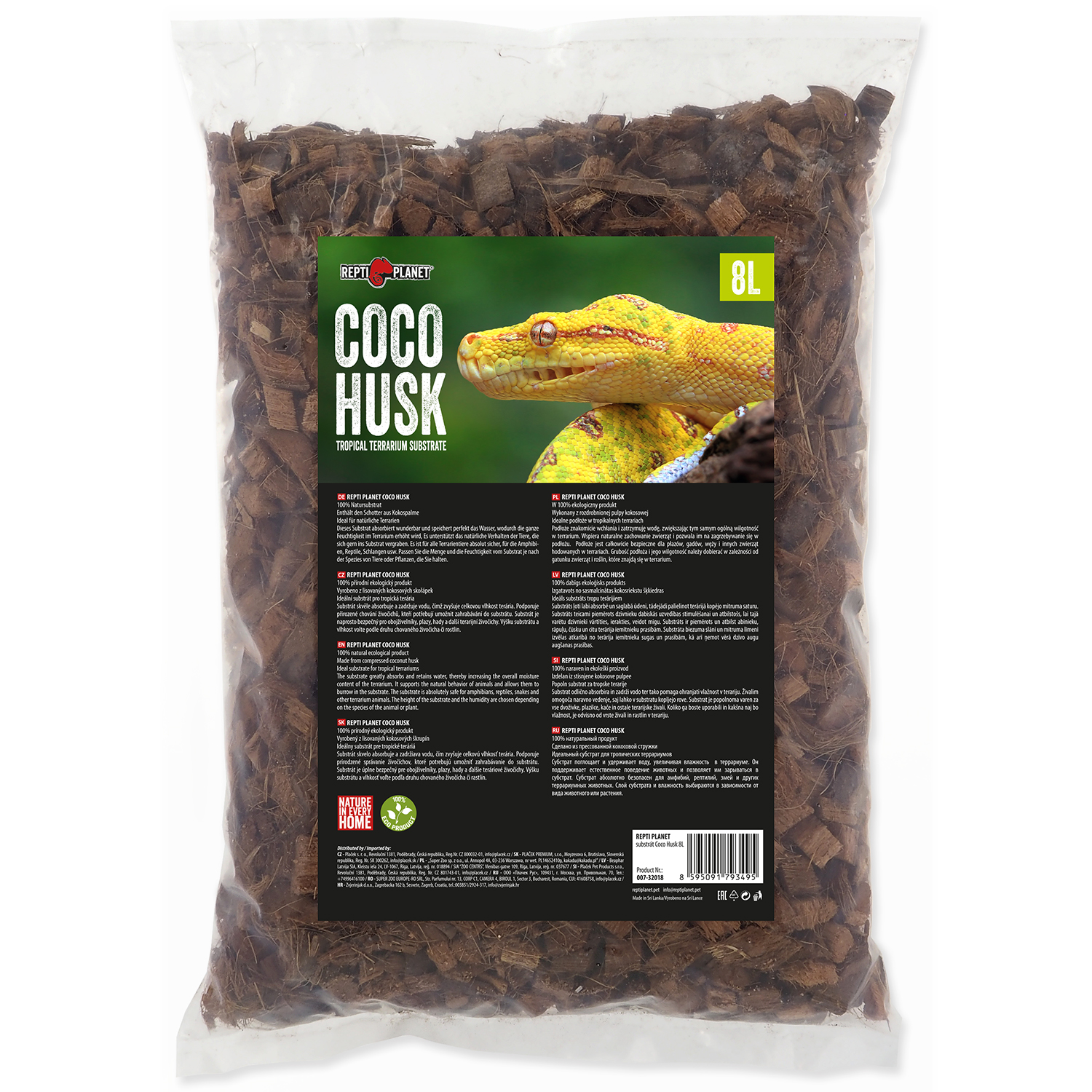 Substrát REPTI PLANET Coco Husk 8l
