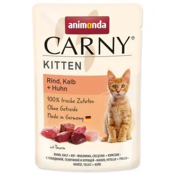 Kapsička ANIMONDA Carny Kitten - hovězí, telecí + kuře 85g