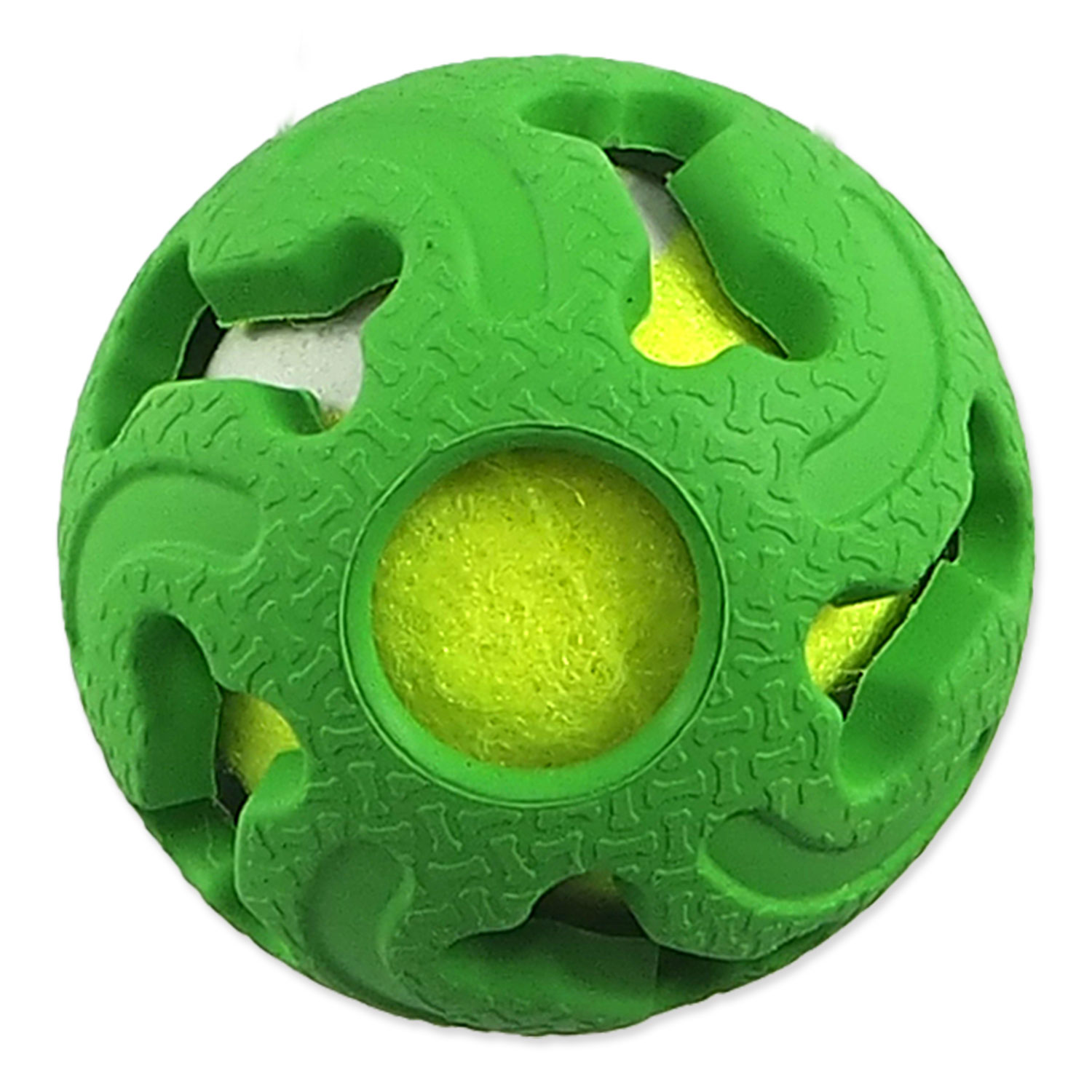 Míček DOG FANTASY gumový s tenisákem zelený 5cm