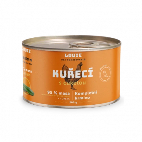 Konzerva Louie kuřecí s cuketou, vitamíny a minerály 200g