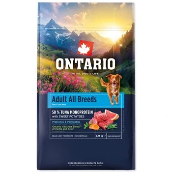Ontario Adult All Breeds Monoprotein Tuna & Sweet Potatoes 0,75 kg