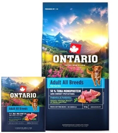 Ontario Adult All Breeds Monoprotein Tuna & Sweet Potatoes 12 kg