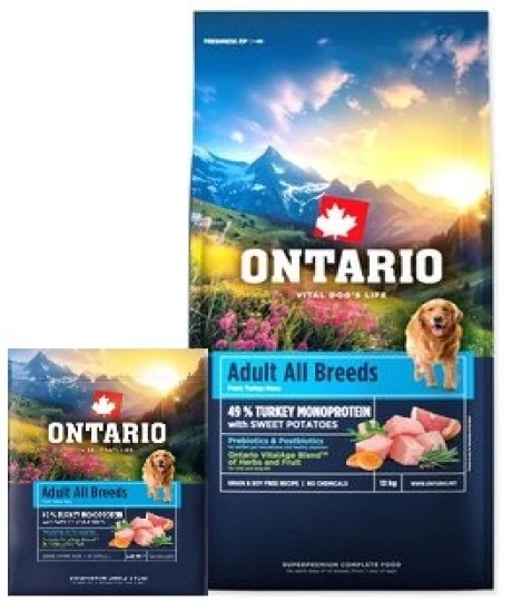 Ontario Adult All Breeds Monoprotein Turkey & Sweet Potatoes 12 kg