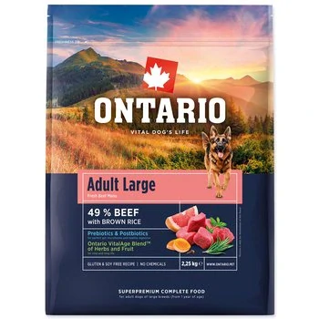 Ontario Adult Large Beef & Brown Rice 2,25kg