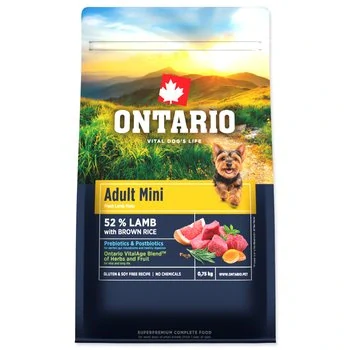 Ontario Adult Mini Lamb & Brown Rice 0,75 kg