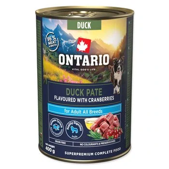 Konzerva Ontario Adult kachní pate s příchutí brusinek 400g