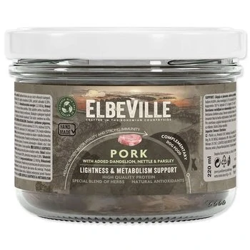 Sklenice Elbeville Dog Lightness & Metabolism Support, vepřové s přidanou smetánkou, 220ml
