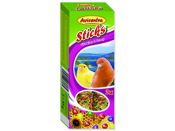Avicentra tyčinky vitamínovo-medové pro kanáry 2ks