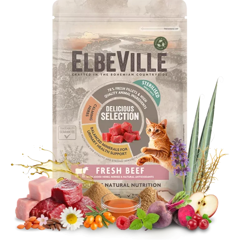 Krmivo ELBEVILLE Cat Sterilised Fresh Beef 1,8kg