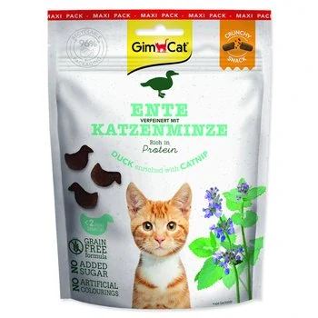 Pochoutka GimCat Crunchy kachna a šanta kočičí 140g
