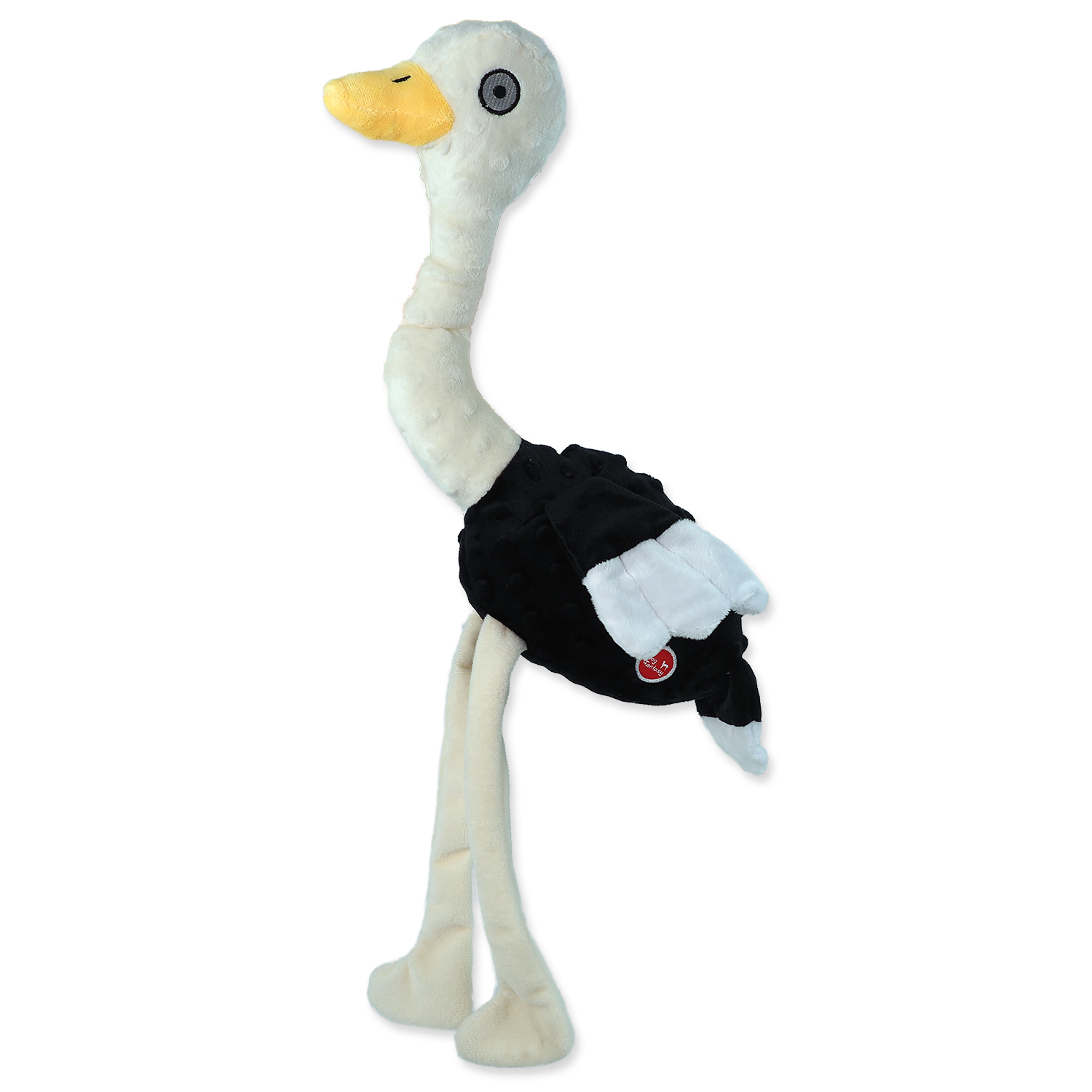 Hračka DOG FANTASY Recycled Toy pštros pískací se šustícími křídly 49cm