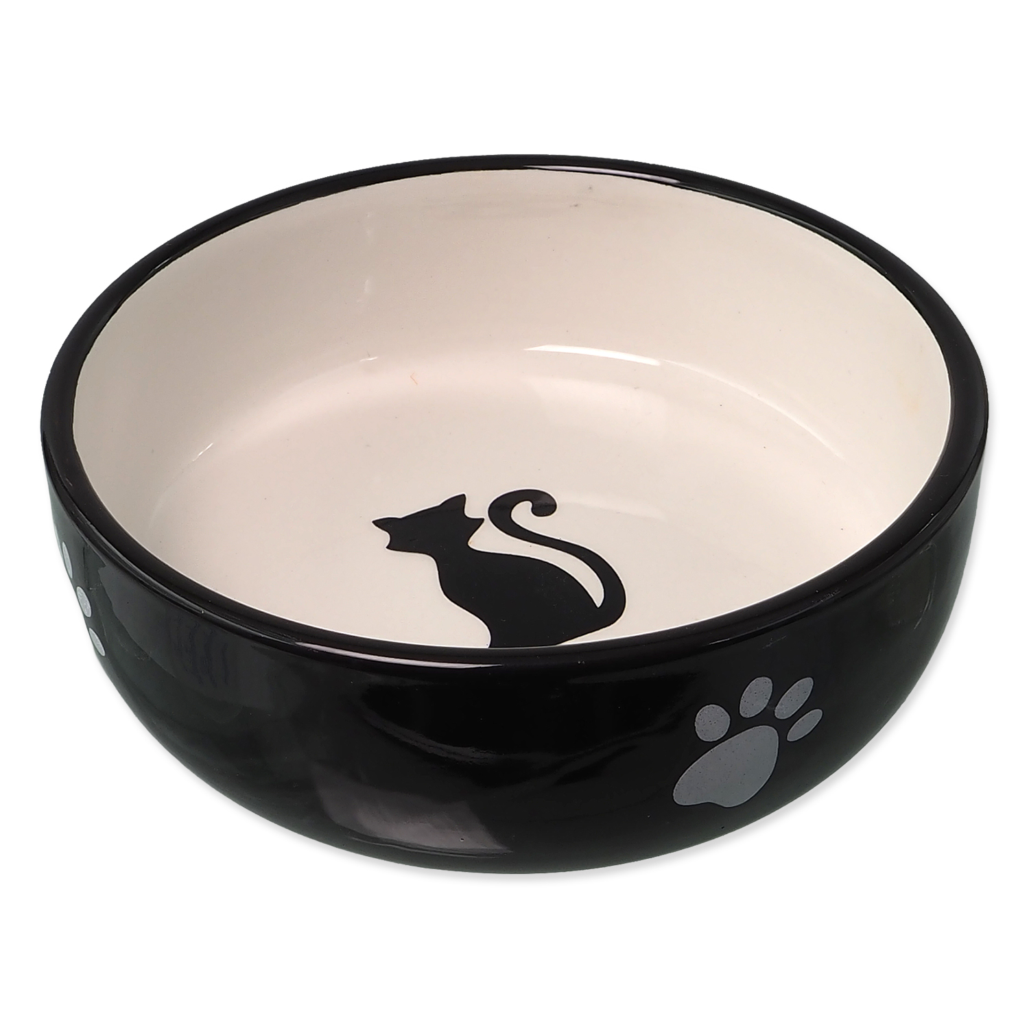 Miska MAGIC CAT keramická černá/bílá 13,4 x 4 cm 170ml