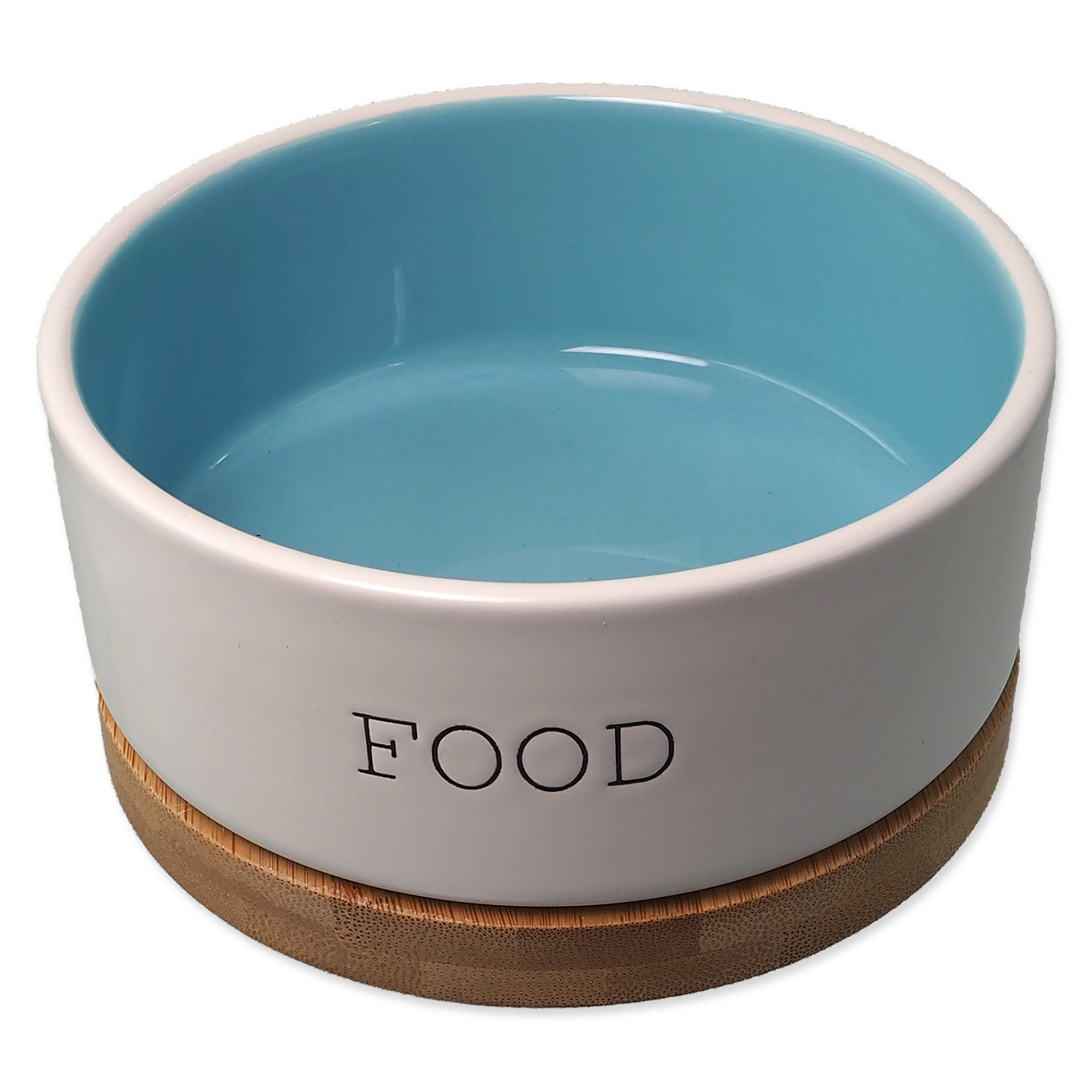 Keramická miska Dog Fantasy s podtáckem bílo-modrá FOOD 850ml