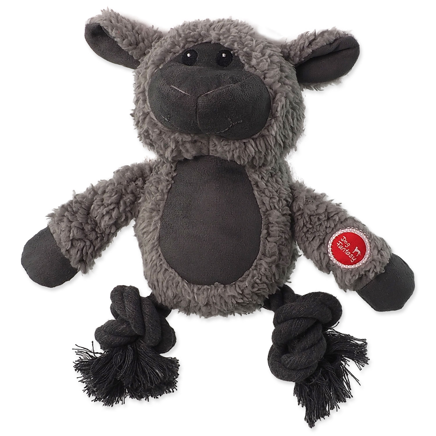 Hračka Dog Fantasy Snuggle mix zvířat s provazy a pískátkem 21cm