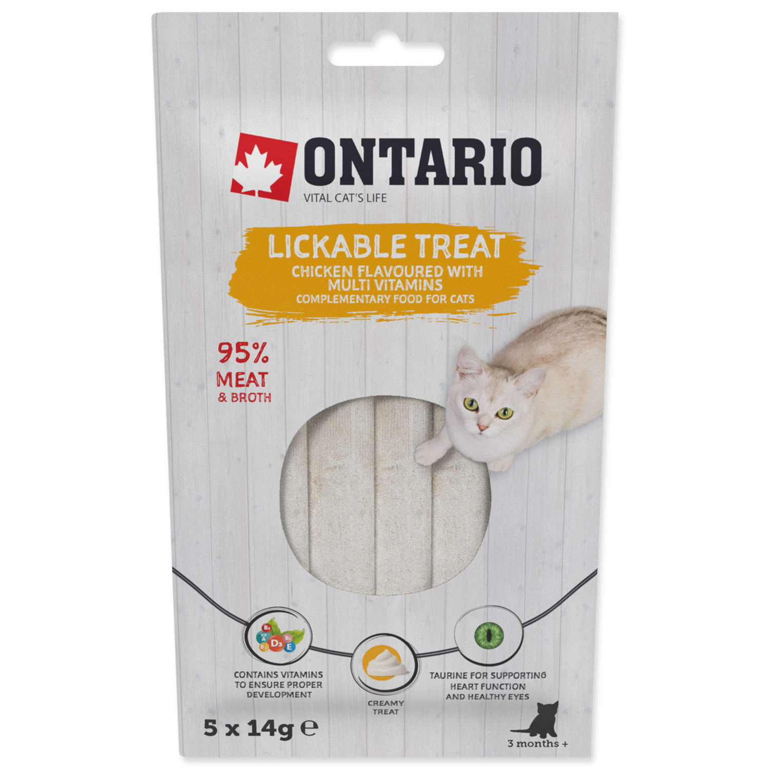Ontario pochoutka lízací kuřecí multivitaminem 5x14g