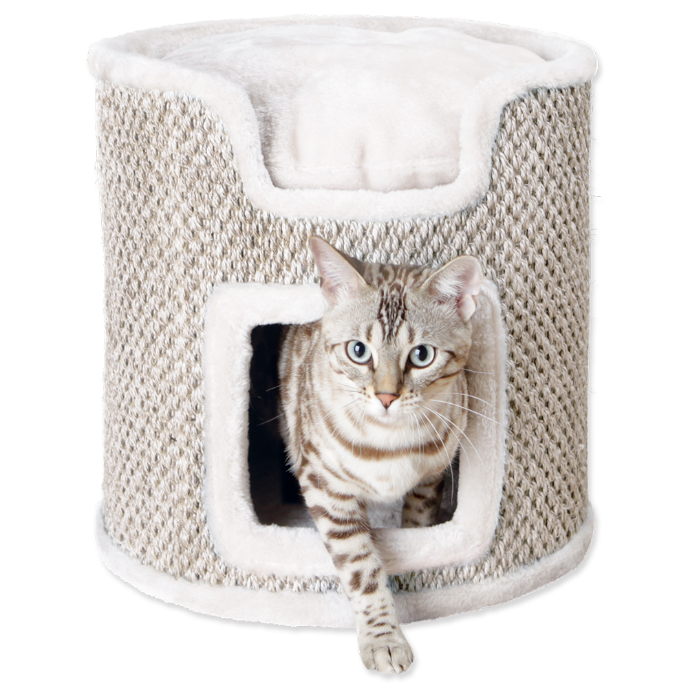 Odpočívadlo TRIXIE Ria Cat Tower světle šedé-přírodní 37 cm