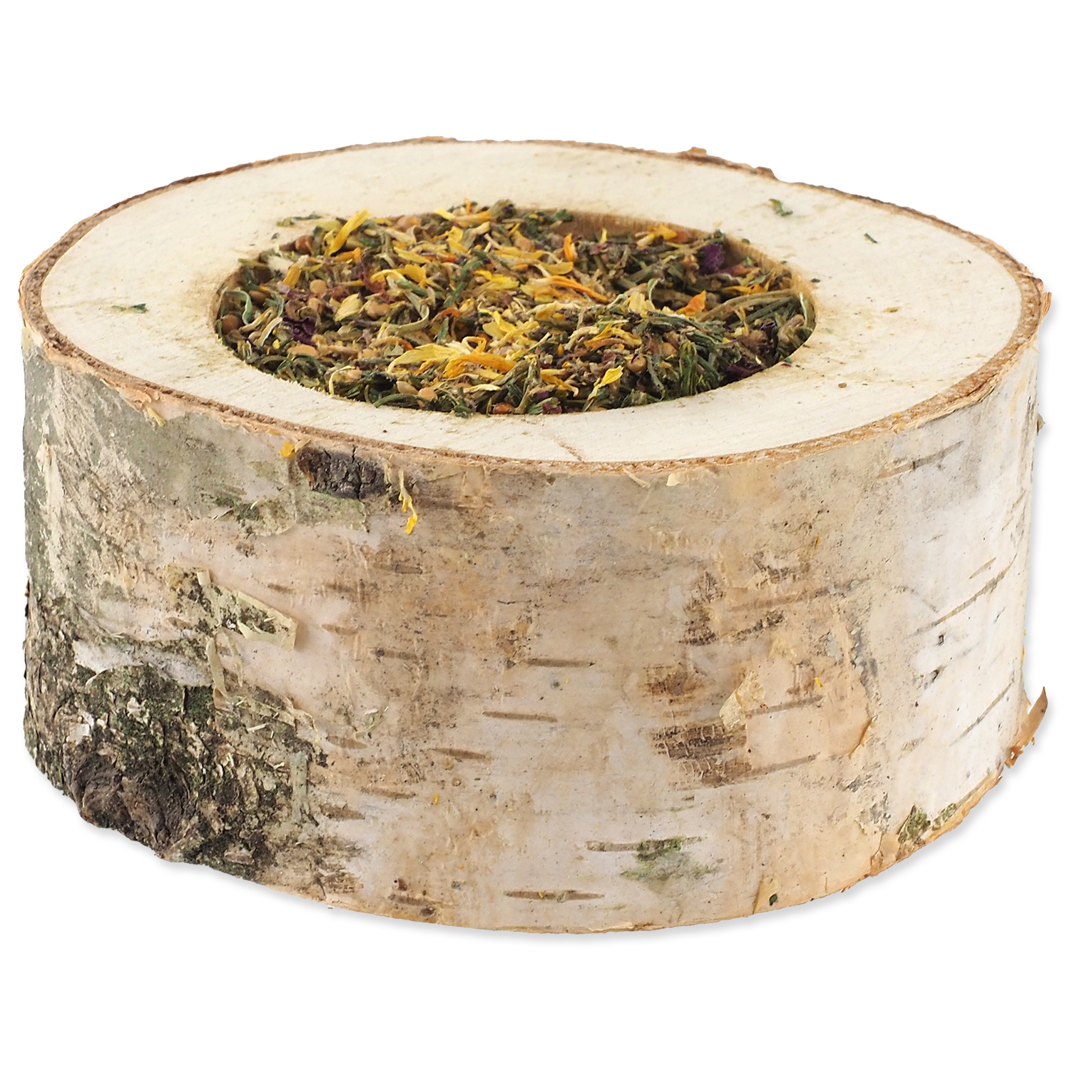 Miska NATURE LAND Nibble plněná bylinkami dřevěná 120g
