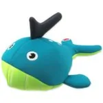 Hračka Dog Fantasy Water Float velryba pískací a plovoucí turkysová 28cm