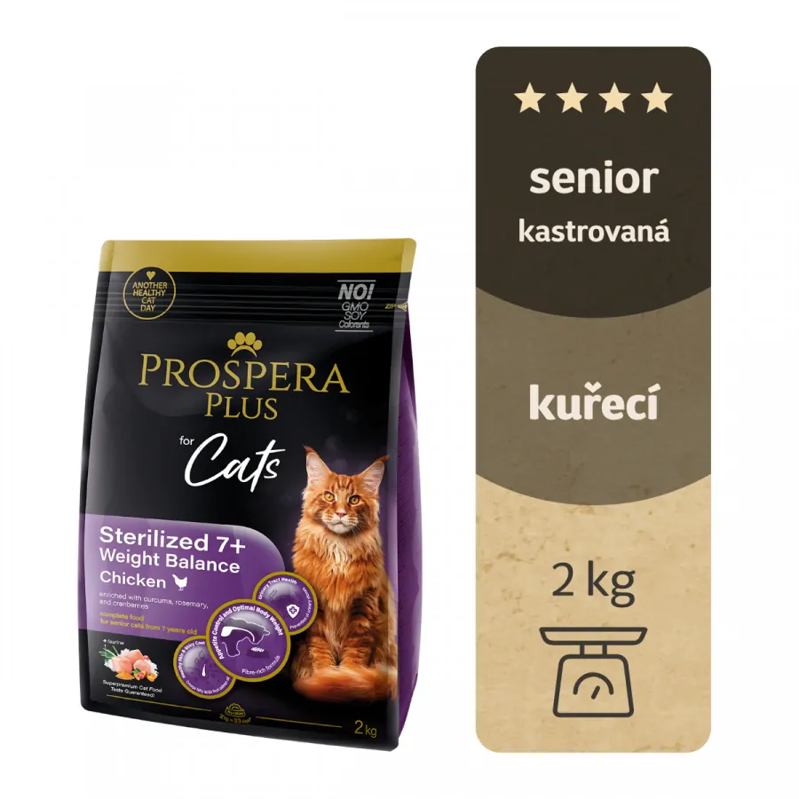 Krmivo Prospera Plus Sterilized 7+ Chicken Weight Balance 2kg