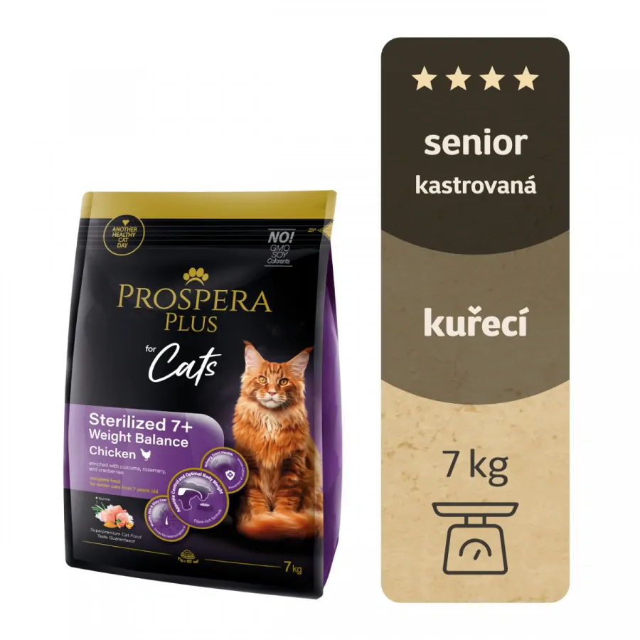 Krmivo Prospera Plus Sterilized 7+ Chicken Weight Balance 7kg