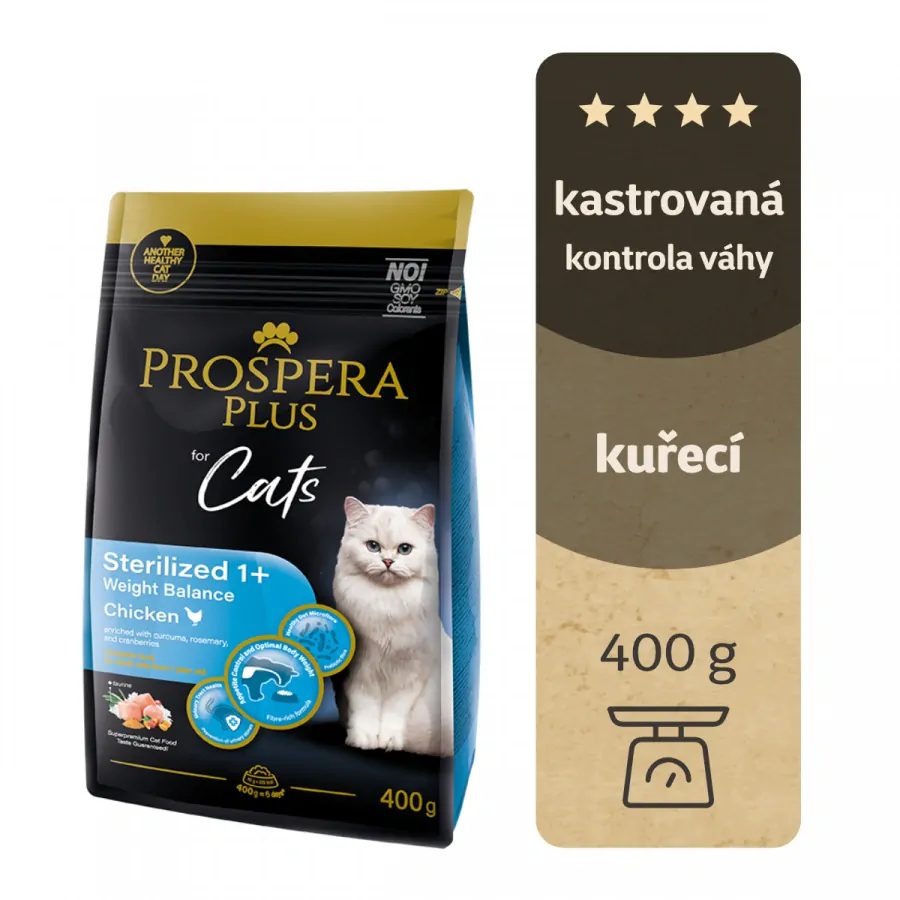 Krmivo Prospera Plus Sterilized 1+ Chicken Weight Balance 0,4kg