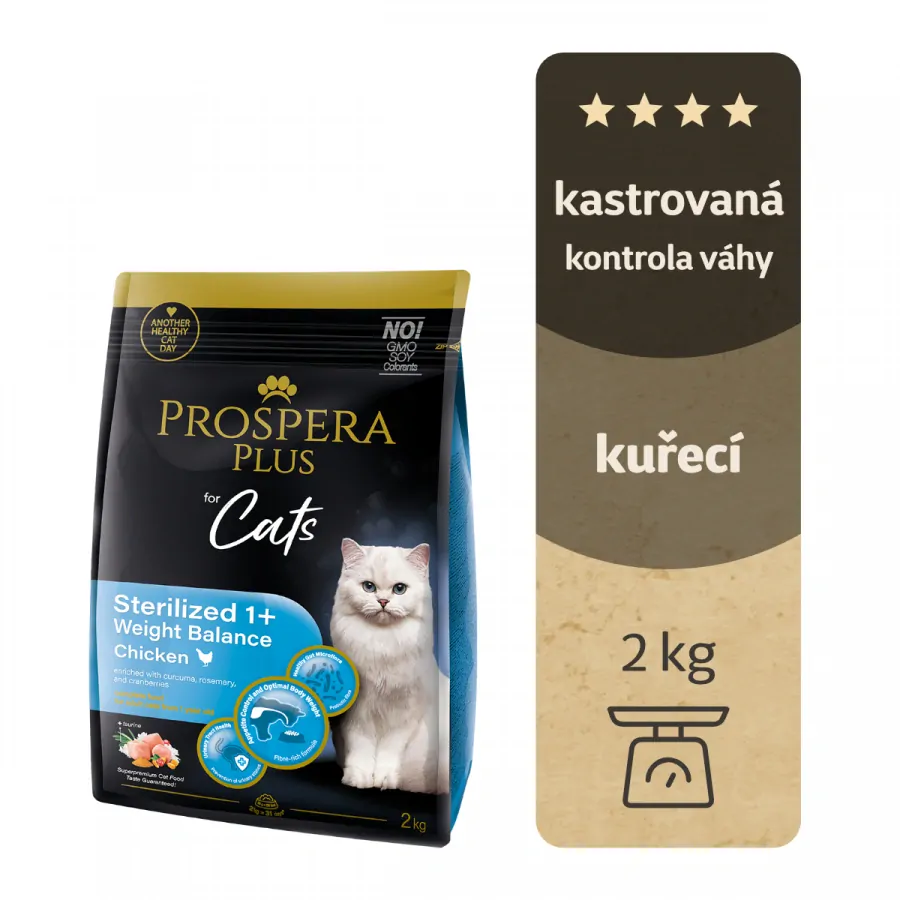 Krmivo Prospera Plus Sterilized 1+ Chicken Weight Balance 2kg