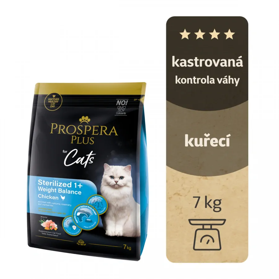 Krmivo Prospera Plus Sterilized 1+ Chicken Weight Balance 7kg