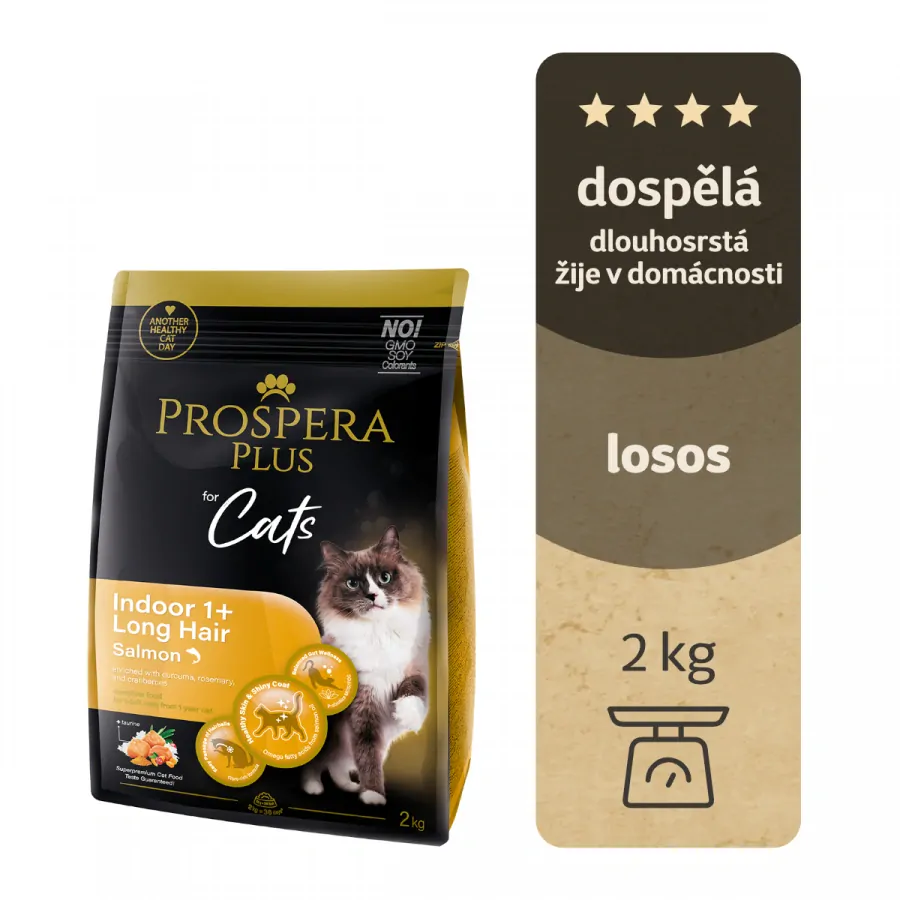 Krmivo Prospera Plus Indoor 1+ Salmon Long Hair 2kg