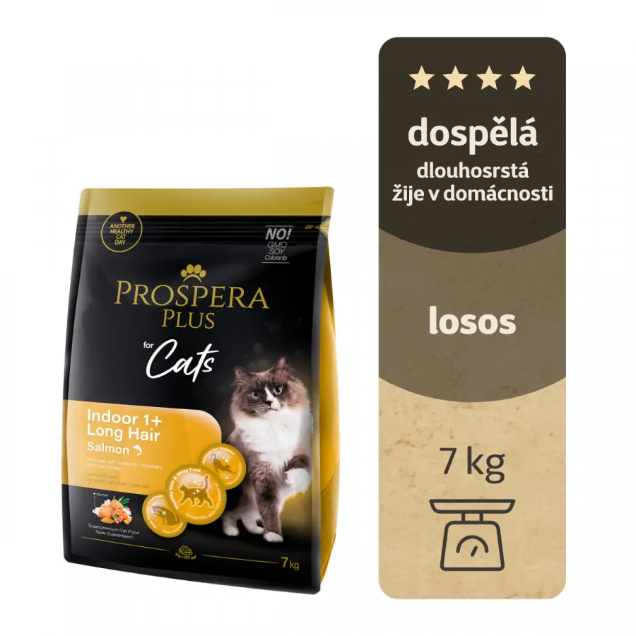 Krmivo Prospera Plus Indoor 1+ Salmon Long Hair 7kg