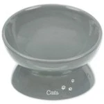 Miska Trixie XXL zvýšená, ergonomická, keramická, šedá 0.35 l/ø 17 cm