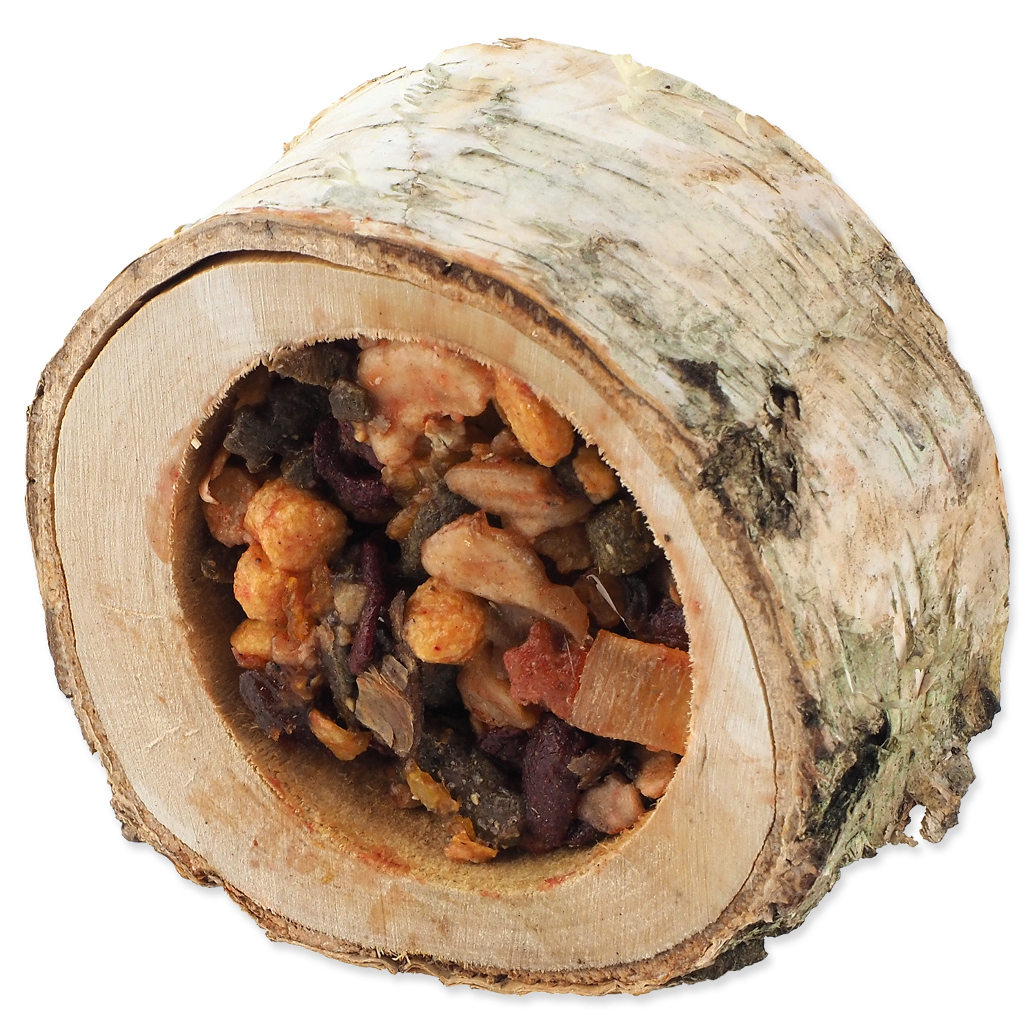 Miska NATURE LAND Nibble plněná ovocem dřevěná 120g