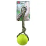 Hračka Dog Fantasy EVA Foam míč s lanem plastová a plovoucí zelená 8cm