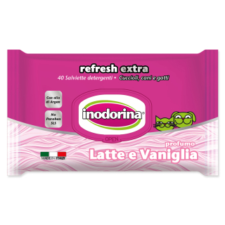 Ubrousky INODORINA Mléko a Vanilka s vitamíny 40ks