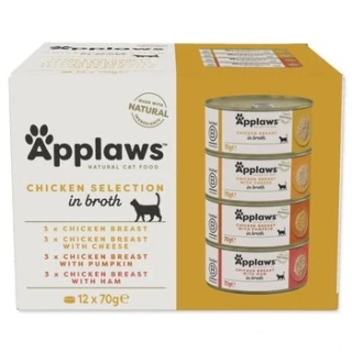 Konzervy APPLAWS Cat Chicken Selection multipack 12 x 70 g 840g