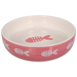 Miska MAGIC CAT keramická potisk ryba 13x4cm 0,26l růžová