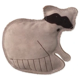 Hračka DOG FANTASY Dura-fused kůže a juta mýval pískací 18,5cm