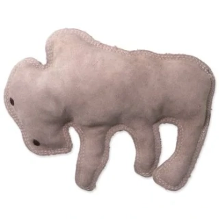 Hračka DOG FANTASY Dura-fused kůže a juta bizon pískací 28cm