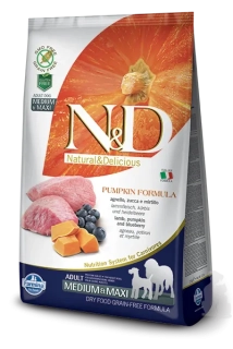 N&D Pumpkin Dog Adult M/L Lamb & Blueberry 2,5kg
