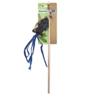 Hračka Magic Cat Natural Fun šidítko ryba s rolničkou a šantou kočičí šedá 40cm