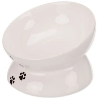 Miska Trixie zvýšená, ergonomická, keramická, bílá 0.15 l/ø 13 cm