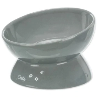 Miska Trixie XXL zvýšená, ergonomická, keramická, šedá 0.35 l/ø 17 cm