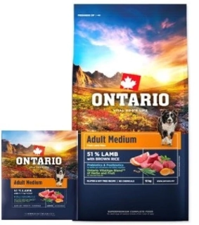 Ontario Adult Medium Lamb & Brown Rice 12 kg